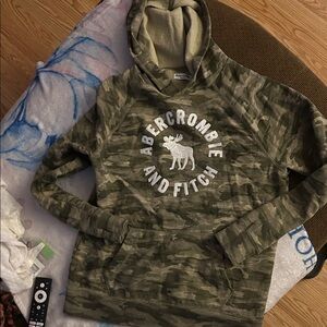 Abercrombie & Fitch Olive Camo Hoodie sequence like new